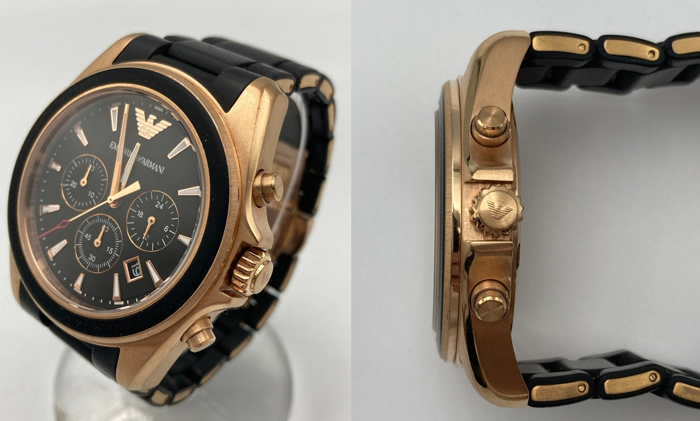 EMPORIO ARMANI エンポリオアルマーニ クロノグラフ 腕時計 クオーツ AR6066 中古 D4