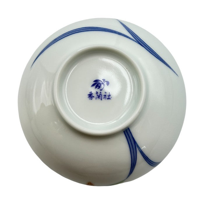 香蘭社 オーキッドレース 蓋付湯呑 セット 湯呑 和食器 花柄 和風 5客 中古 W４