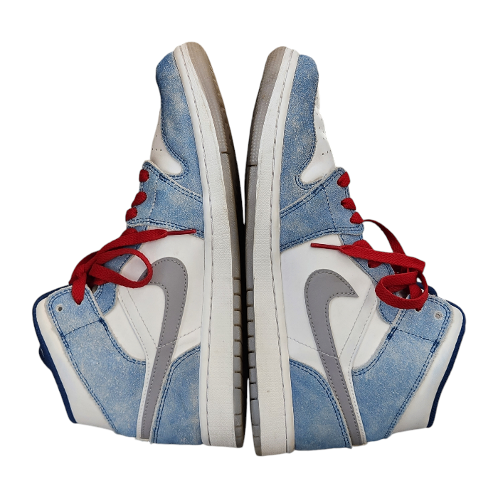 NIKE AIR JORDAN 1 MID SE エアジョーダン ミッド スニーカー メンズ ミッドカット ヴィンテージ風 ブルー/ホワイト 27cm DN3706 401 中古 T1