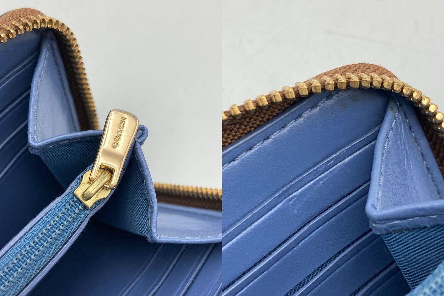 COACH コーチ シグネチャー 花柄ポケット ラウンドファスナー長財布 F73011 中古 4