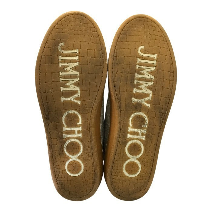 JIMMY CHOO ジミーチュウ スニーカー メンズ ハイカット クロコ型押し レザー ロゴソール ホワイト系 43サイズ 中古 T1