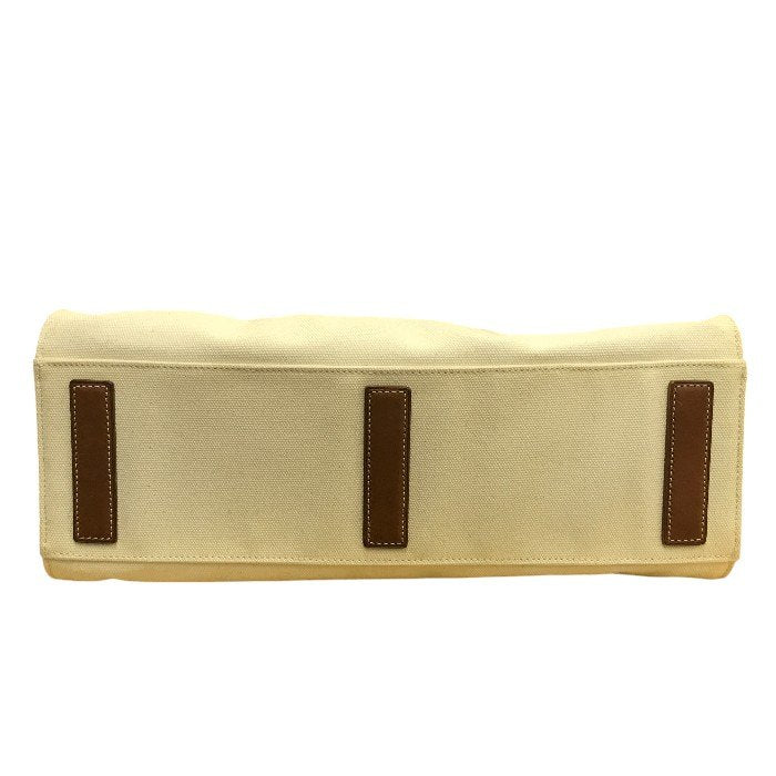 Ralph Lauren ラルフローレン トートバッグ レディース オールシーズン キャンバス アイボリー/ブラウン 中古 N1