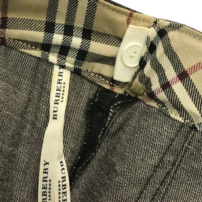 BURBERRY バーバリー ロンドン スカート キッズ/レディース コットン デニム プリーツ ノバチェック ミニ丈 ブラックデニム 160サイズ BX175-056-09 中古 T1