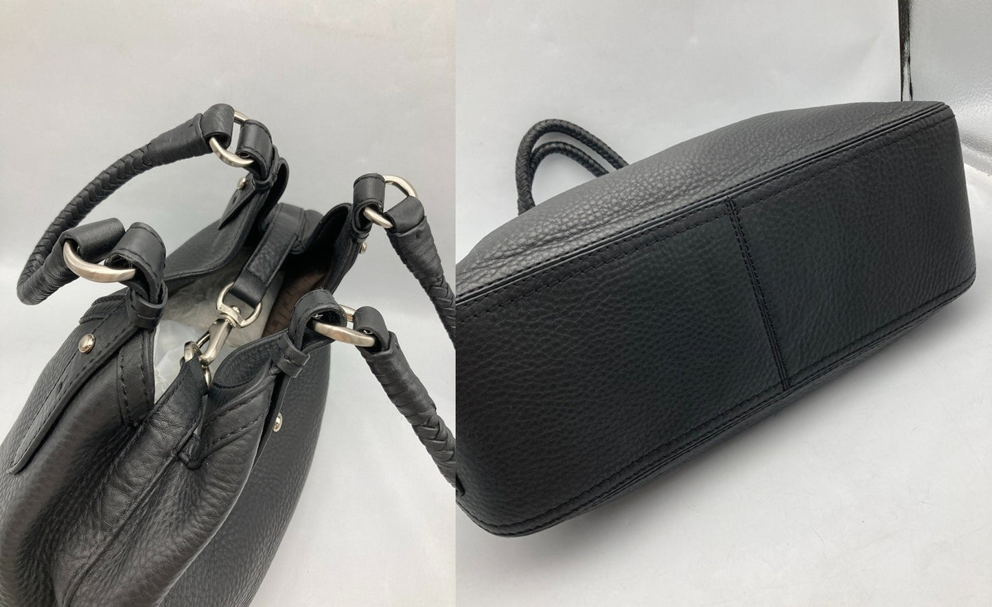 COLE HAAN コールハーン レザー トートバッグ レディース ブラック 中古 D4