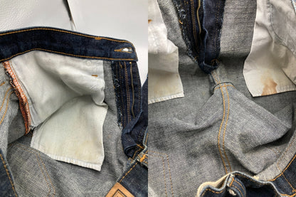 ZOO YORK ズーヨーク ボーンプリント デニムパンツ 34インチ メンズ 中古 D4