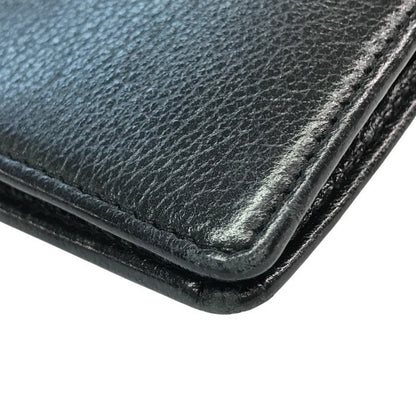 CHANEL シャネル 長財布 レディース 2つ折り レザー カメリア ココマーク シルバー金具 ブラック 中古 T1