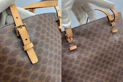 CELINE セリーヌ マカダム トートバッグ PVC×レザー 中古 D4