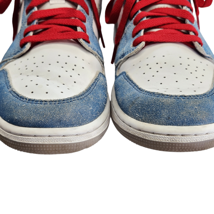 NIKE AIR JORDAN 1 MID SE エアジョーダン ミッド スニーカー メンズ ミッドカット ヴィンテージ風 ブルー/ホワイト 27cm DN3706 401 中古 T1