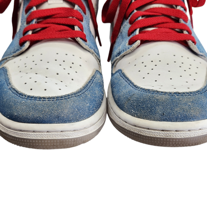 NIKE AIR JORDAN 1 MID SE エアジョーダン ミッド スニーカー メンズ ミッドカット ヴィンテージ風 ブルー/ホワイト 27cm DN3706 401 中古 T1