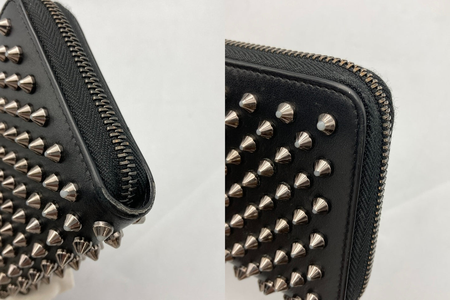 クリスチャンルブタン Christian louboutin パネトーネ スパイク ラウンドファスナー長財布 1175099 中古 D4