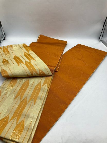 半幅帯 矢羽 矢羽根模様 中古 D4