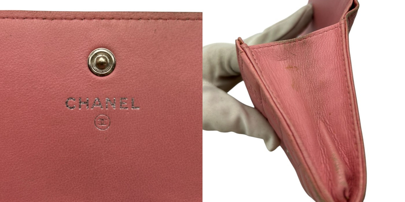 CHANEL シャネル アイコンライン 財布 ピンク レザー 本革 レディース かわいい ブランド 中古 W４