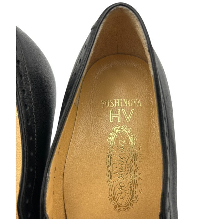 GINZA Yoshinoya 銀座ヨシノヤ レザー パンプス 20.5cm 67402-VG 本革 レディース 小さめ ブラック 靴 シューズ 中古 W４
