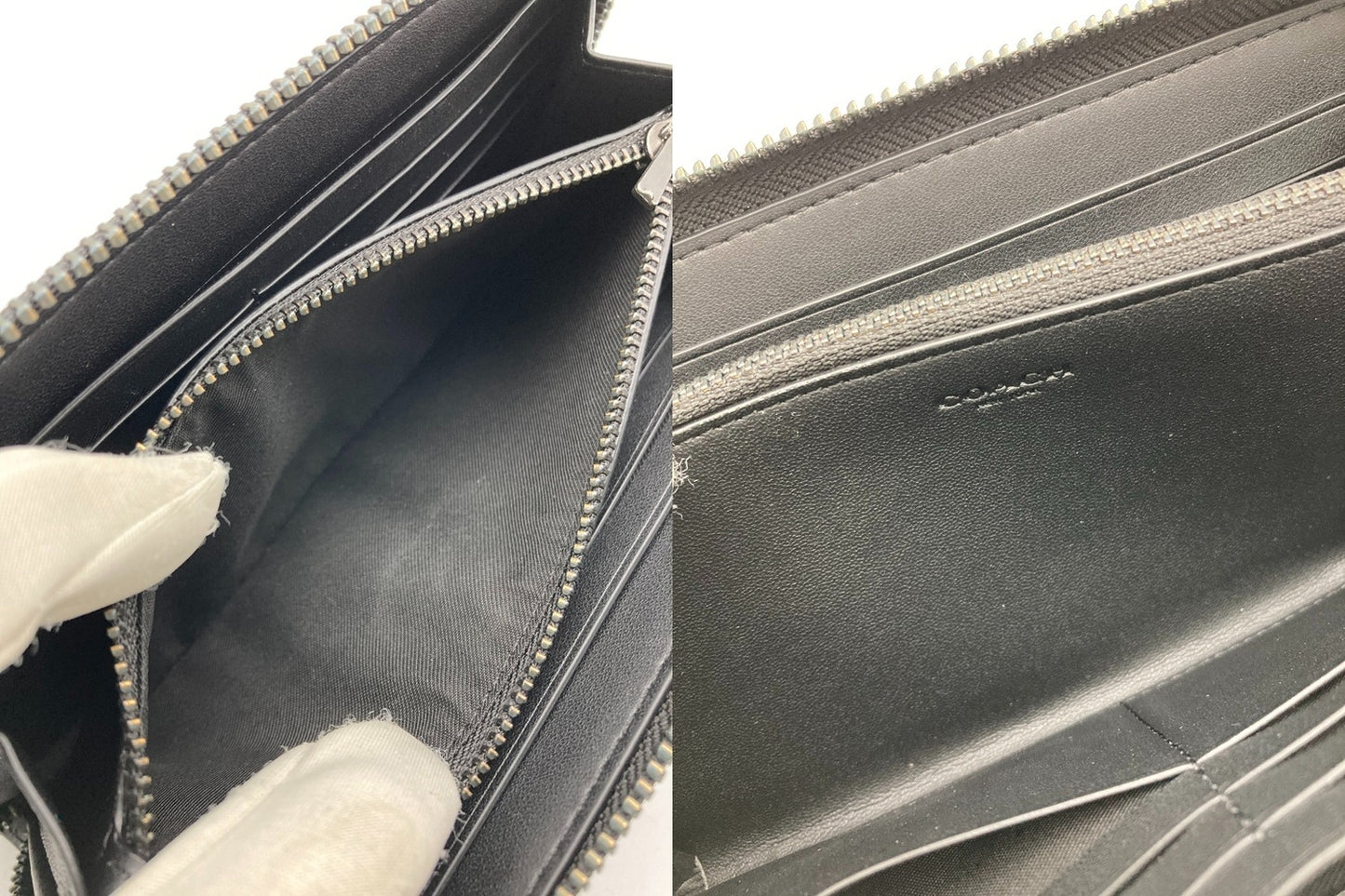 COACH コーチ エンボスド シグネチャー アコーディオン ジップウォレット CE551 長財布 メンズ 中古 D4