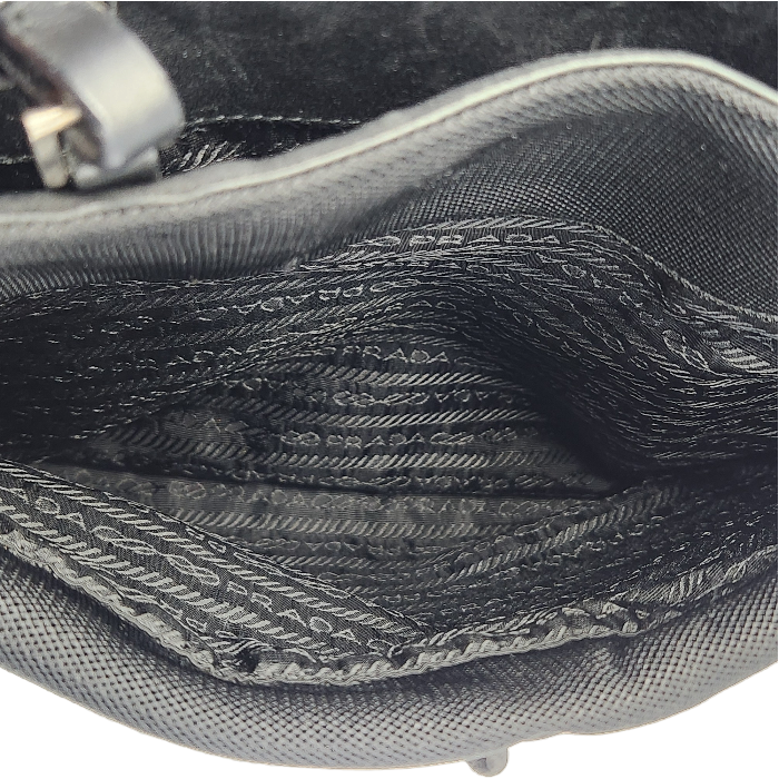PRADA プラダスポーツ トートバッグ レディース ショルダー メッシュ 肩掛け 裏地あり レザー ブラック 中古 T1