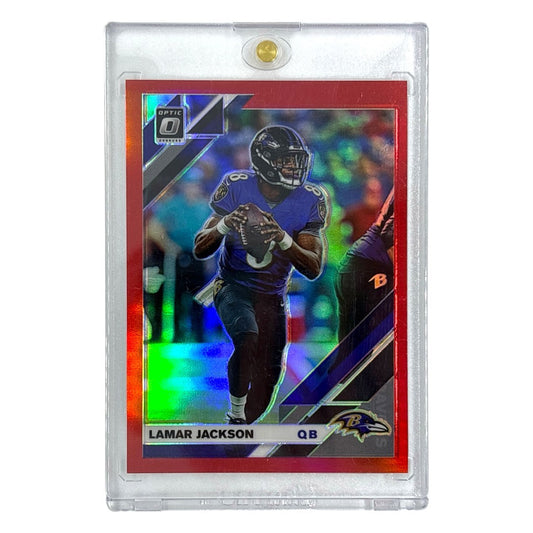 PANINI NFLカード DONRUSS OPTIC PRIZM LAMAR JACKSON BALTIMORE 67/99 #9 中古 IT1