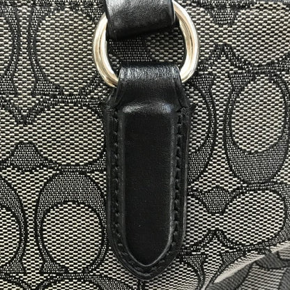 COACH コーチ シグネチャー トートバッグ レディース キャンバス/レザー ハンドバッグ A4収納可 グレー/ブラック F29958 中古 T1