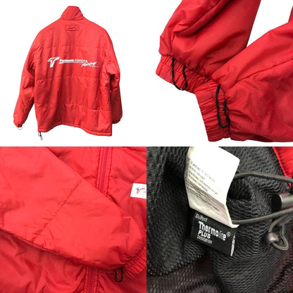 Panasonic TOYOTA Racing F1 ジャケット メンズ ナイロン 中綿インナー付き フード収納 ジップアップ 刺繍 レッド/ホワイト Mサイズ 中古 T1