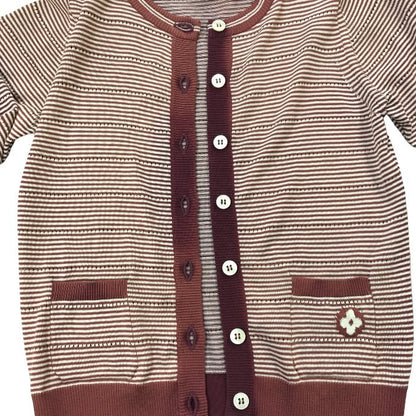LOUIS VUITTO ルイヴィトン カーディガン キッズ 4歳 コットン ボルドー 100cm RW071EWKKC1MKZ 中古 MK1