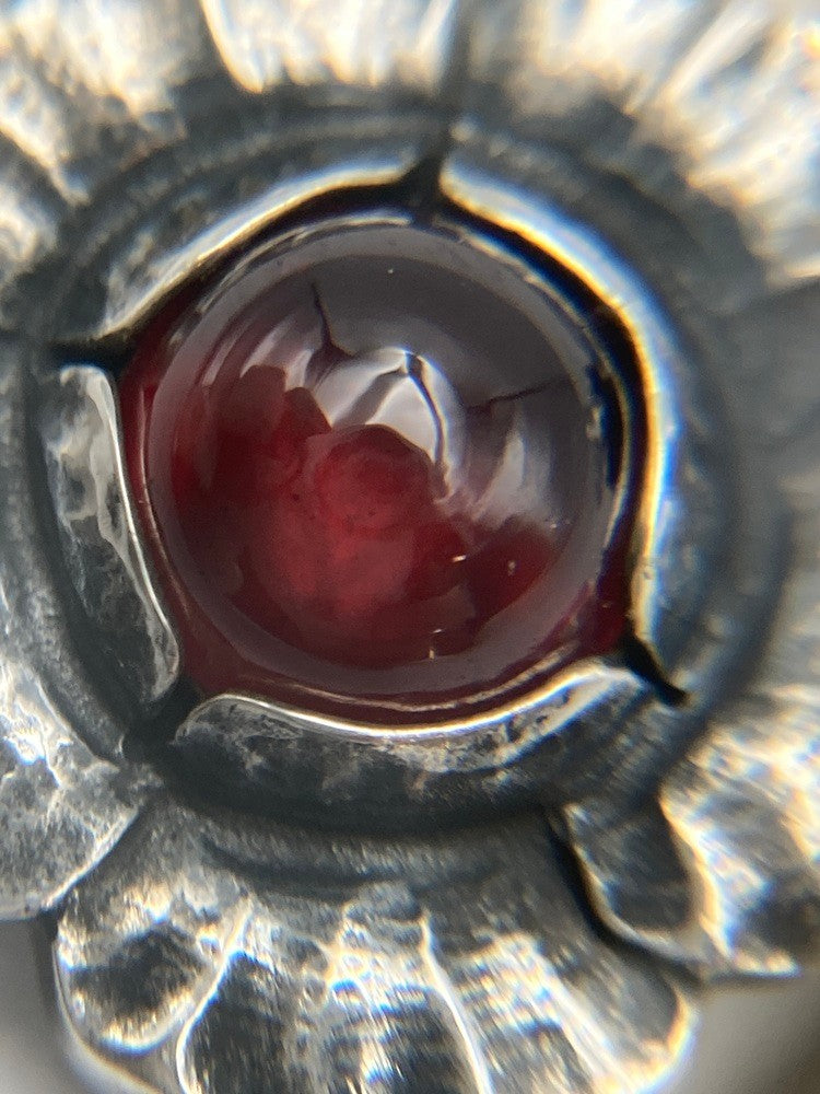 GEORG JENSEN ジョージジェンセン 2002年 ヘリテージ イヤーネックレス SV925 ガーネット 中古 D4