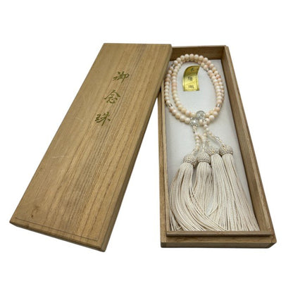 本珊瑚 念珠 数珠 仏具 女性用 葬式 御念珠 中古 W４