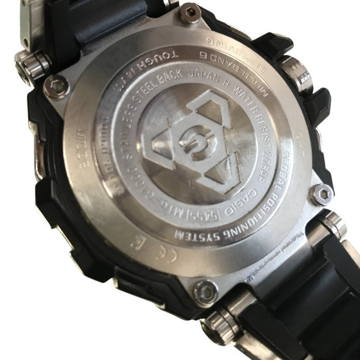 CASIO G-SHOCK MTG 腕時計 メンズ GPS ハイブリッド電波ソーラー タフソーラー アナログ シルバー/ブラック MTG-G1000D-1AJF 中古 T1