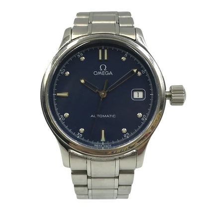 OMEGA オメガ クラシックデイト 腕時計 メンズ 自動巻き オートマティック アナログ SS デイト シルバー/ネイビー 中古 T1