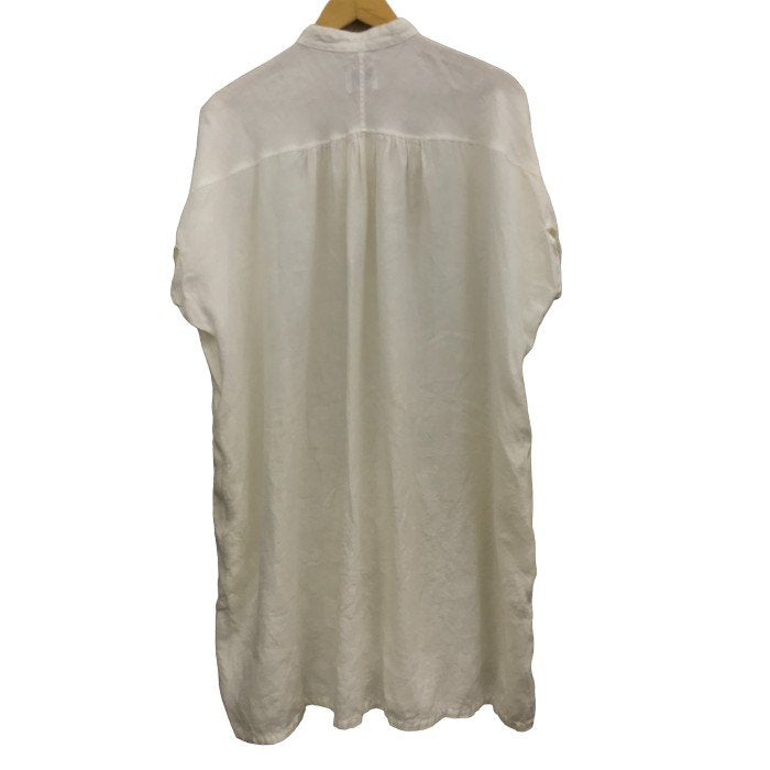 Honnete オネット シャツワンピース レディース 麻 トップス ホワイト 半袖 夏 中古 KW1