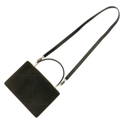 Salvatore Ferragamo フェラガモ ハンドバッグ レディース スウェード 2way ショルダーバッグ ミニサイズ ダークブラウン/グレー DY-219767 中古 T1