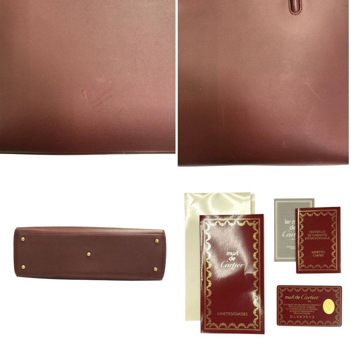 Cartier カルティエ マストライン ショルダーバッグ レディース トート A4収納 通勤/通学 ブラウン 中古 T1