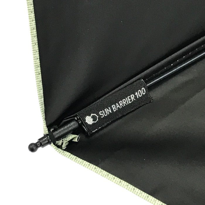 サンバリア100 折りたたみ日傘 完全遮光 3段折 SUN BARRIER 無地 パステルカラー グリーン 中古 T1