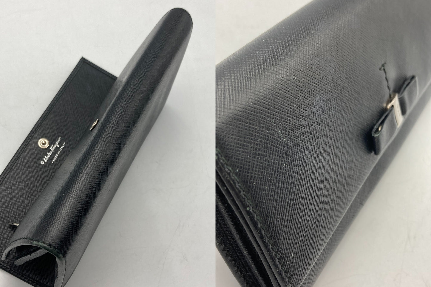 Salvatore Ferragamo フェラガモ ヴァラリボン 長財布 レザー 22-A994 中古 D4