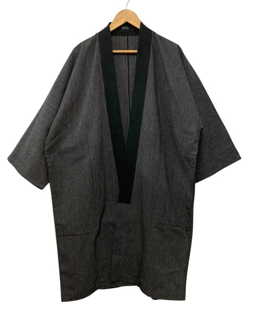 臼井織布 伊勢木綿の長半纏 フリーサイズ メンズ 中古 D4
