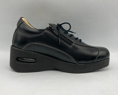 PIERRE RICCI ピエールリッチ 山羊革 4E 軽量 エアウォーキングシューズ ブラック サイズ24.0cm 中古 D4