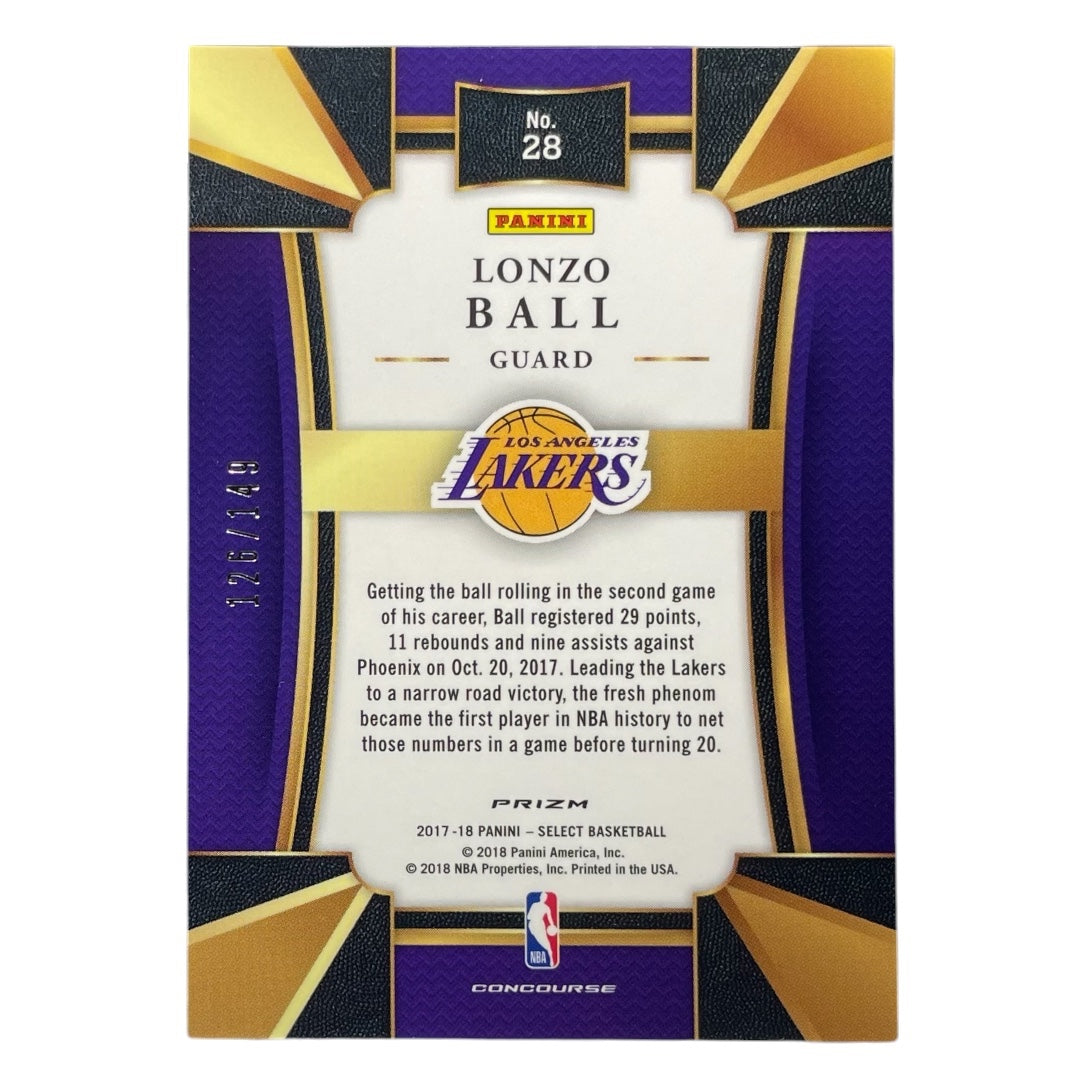 PANINI NBAカード SELECT PRIZM LONZO BALL LOS ANGELES LAKERS /149 #28 中古 IT2