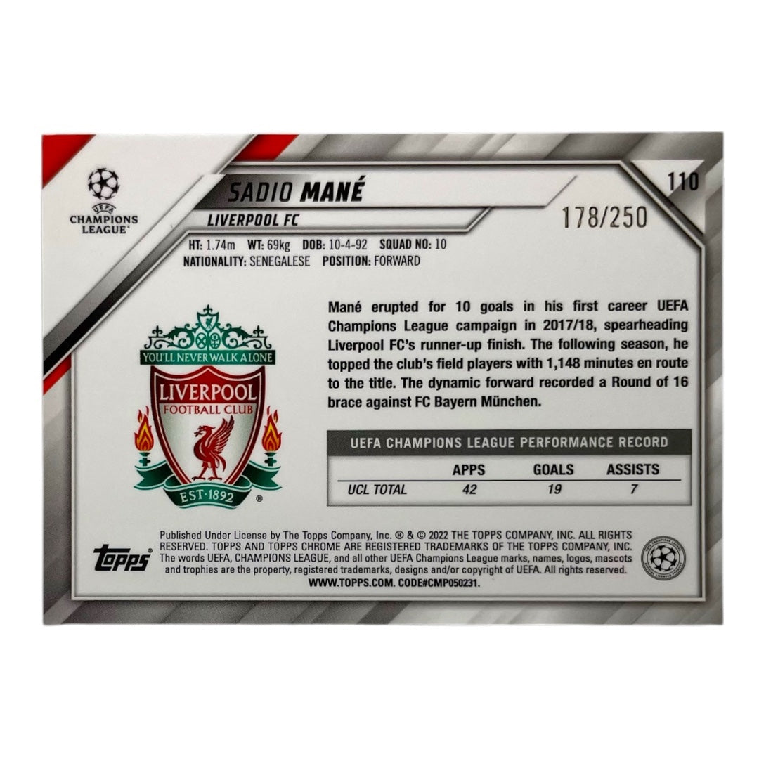 TOPPS サッカーカード CHROME SADIO MANE LIVERPOOL /250 #110 中古 IT2