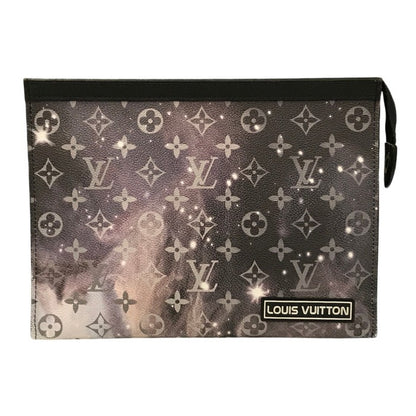 LOUIS VUITTON ルイヴィトン モノグラム ギャラクシー ポシェット ヴォワヤージュ MM セカンドバッグ メンズ クラッチバッグ 宇宙 ブラック/グレー M44448 中古 T1