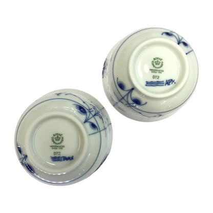 Royal Copenhagen ロイヤルコペンハーゲン ブルーパルメッテ ペアティーセット 125ml カップ&ソーサー 小ぶり ハンドルなし 小皿使用可 食洗器可 中古 T1