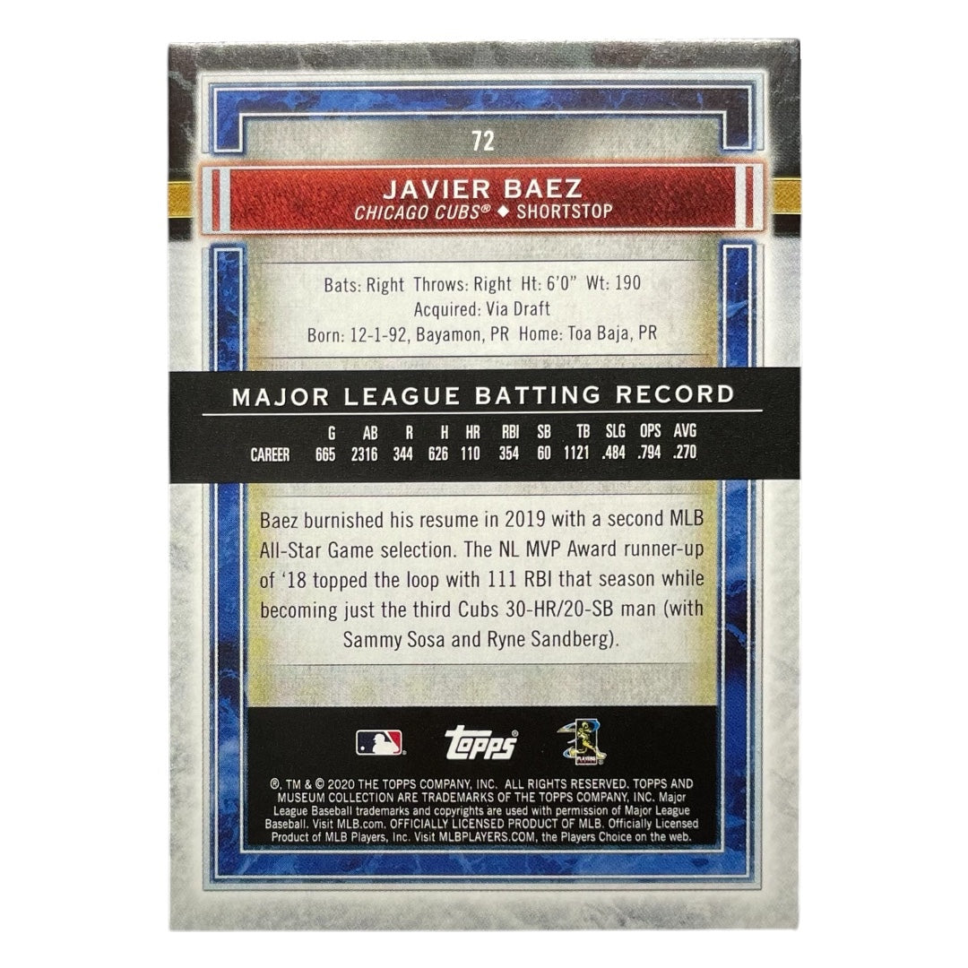 TOPPS MLBカード MUSEUM COLLECTION JAVIER BAEZ CHICAGO CUBS /50 #72 中古 IT2