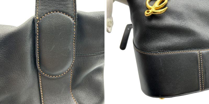 LOEWE ロエベ アントン ショルダーバッグ レディース レザー ヴィンテージ ブラック ブランド 肩掛け 希少 鞄 中古 W４