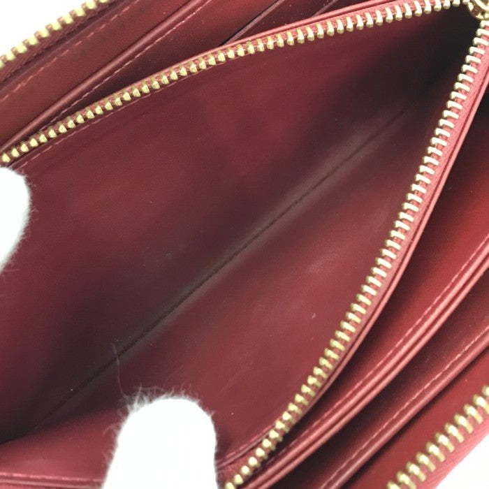 LOUIS VUITTON ルイヴィトン ヴェルニ ジッピーウォレット 長財布 レディース エナメル ラウンドファスナー ジップ 小銭入れ付き レッド M90200 中古 T1