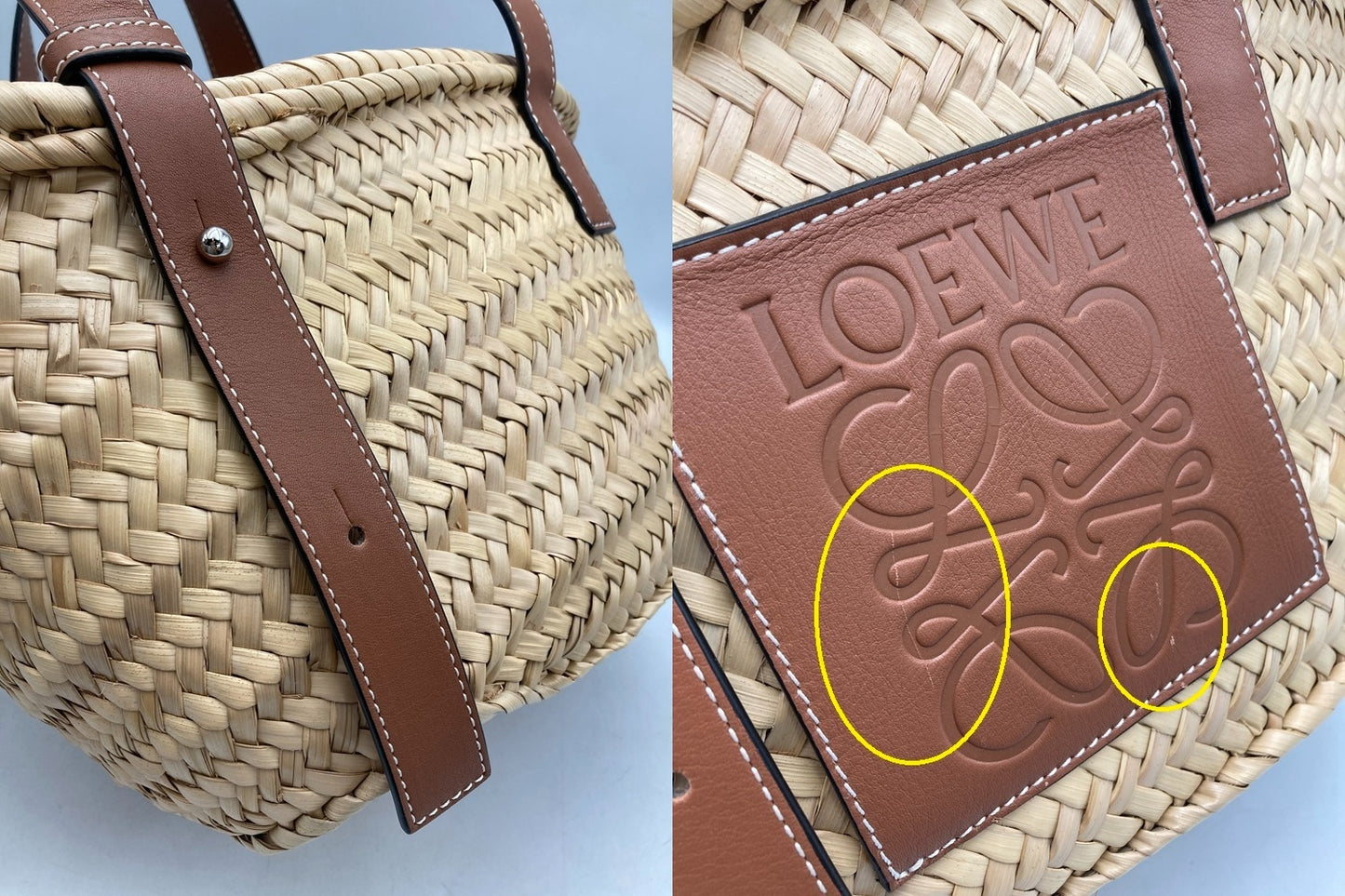 LOEWE ロエベ バスケットバッグ スモール(ヤシの葉&カーフ) 中古 D4