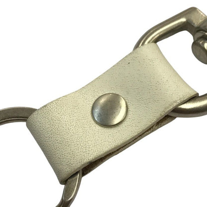 Y's ワイズ キーリング キーホルダー ロゴプレート ヨウジヤマモト シルバー/ホワイト 中古 T1