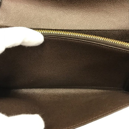 LOUIS VUITTON ルイヴィトン ダミエ エベヌ ポルトフォイユサラ 長財布 2つ折り 旧型 ブラウン N61734 中古 T1