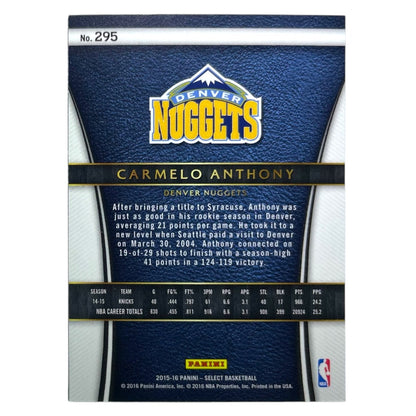 PANINI NBAカード SELECT CARMELO ANTHONY DENVER NUGGETS #295 中古 IT2