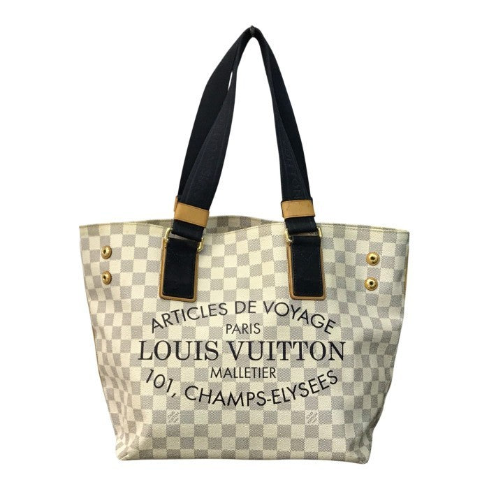 LOUIS VUITTON ルイヴィトン ダミエアズール プランソレイユ カバ PM トートバッグ レディース ショルダーバッグ 通勤/通学 アイボリー N41179 中古 T1