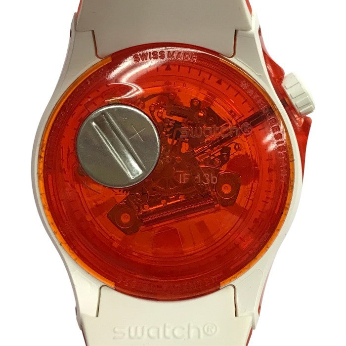Swatch スウォッチ SCUBAQUA スウォッチ 腕時計 メンズ アナログ クォーツ ラウンド 透明 レッド/ホワイト SSCU09R100 中古 T1