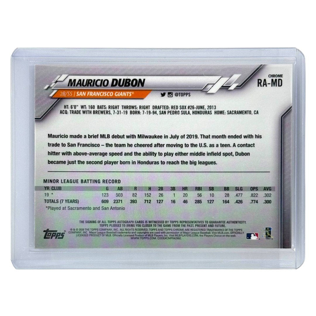 TOPPS MLBカード CHROME MAURICIO DUBON SAN FRANCISCO GIANTS #RA-MD 中古 IT1