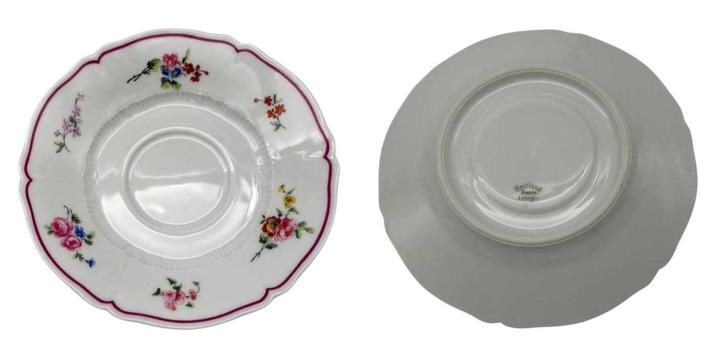 Rimoges Haviland リモージュ アビランド カップ&ソーサー 花柄 2客 セット 洋食器 ブランド 希少 ティー コーヒー 中古 W1