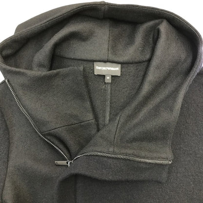 EMPORIO ARMAN エンポリオアルマーニ ブルゾン メンズ フルジップ ジャケット フード ウール ブラック XSサイズ 6K1B6P 1JT5Z 中古 T1